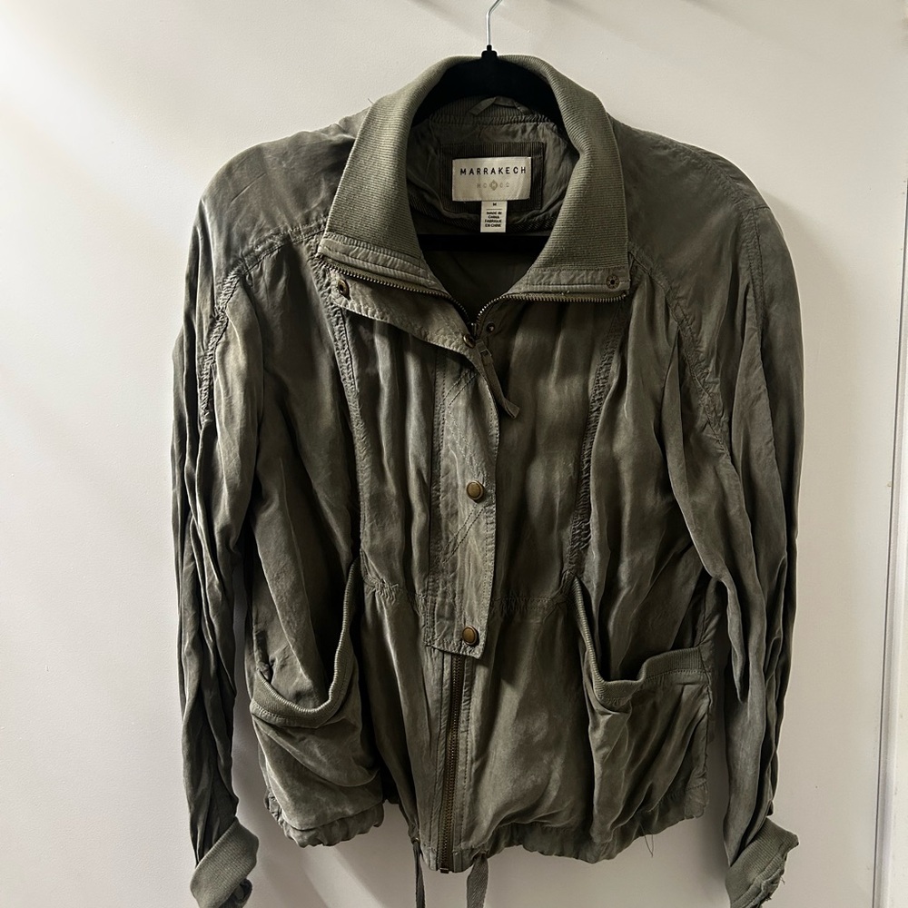 Anthropologie Olive Bomber Jacket